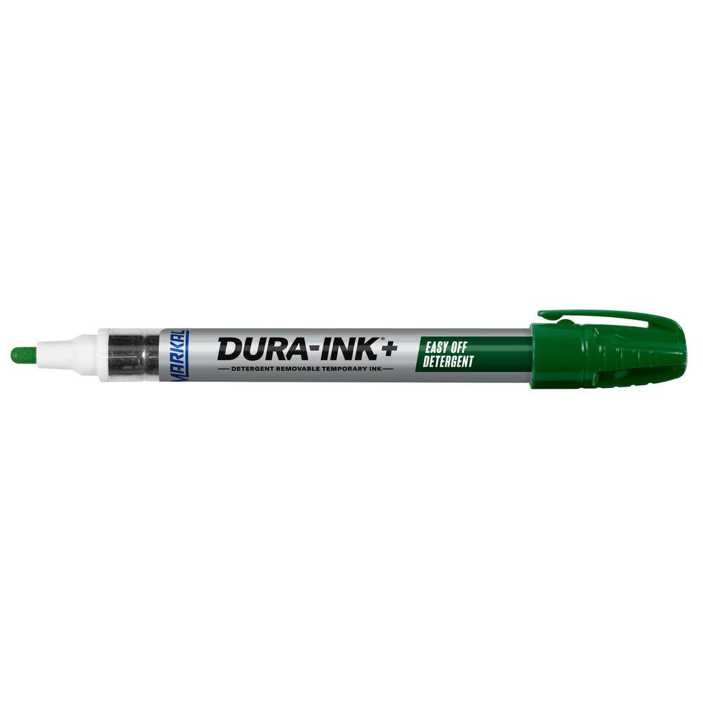 Removable temporary ink markers that are specially formulated with industrial ink that is easily removed with detergent.