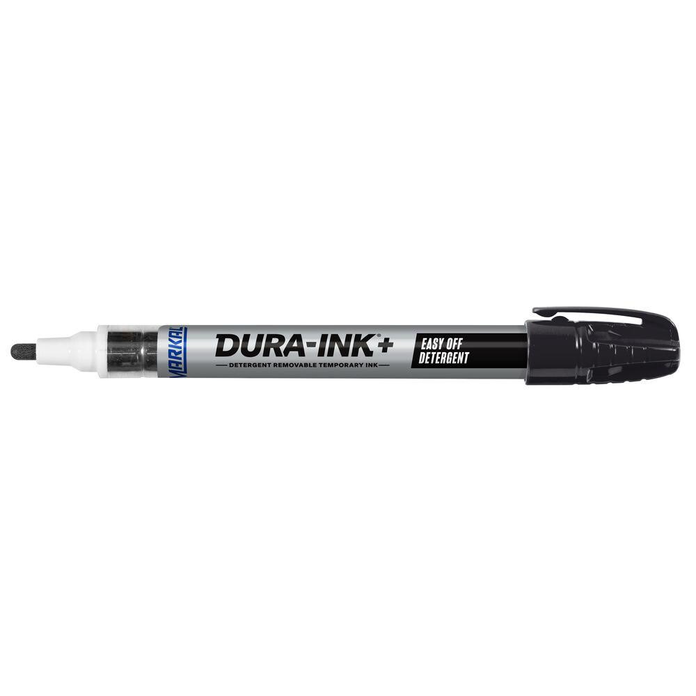 Removable temporary ink markers that are specially formulated with industrial ink that is easily removed with detergent.