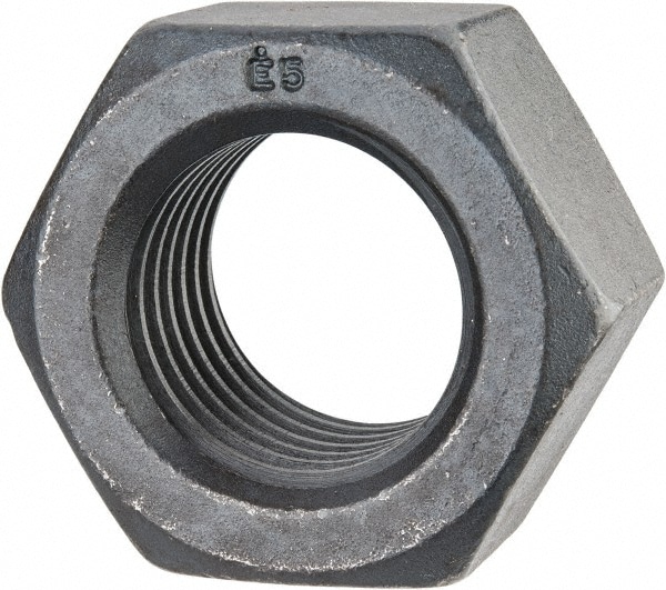Hex Nut: 1-5/8 - 5-1/2, Grade 2 & Grade A Steel, Uncoated