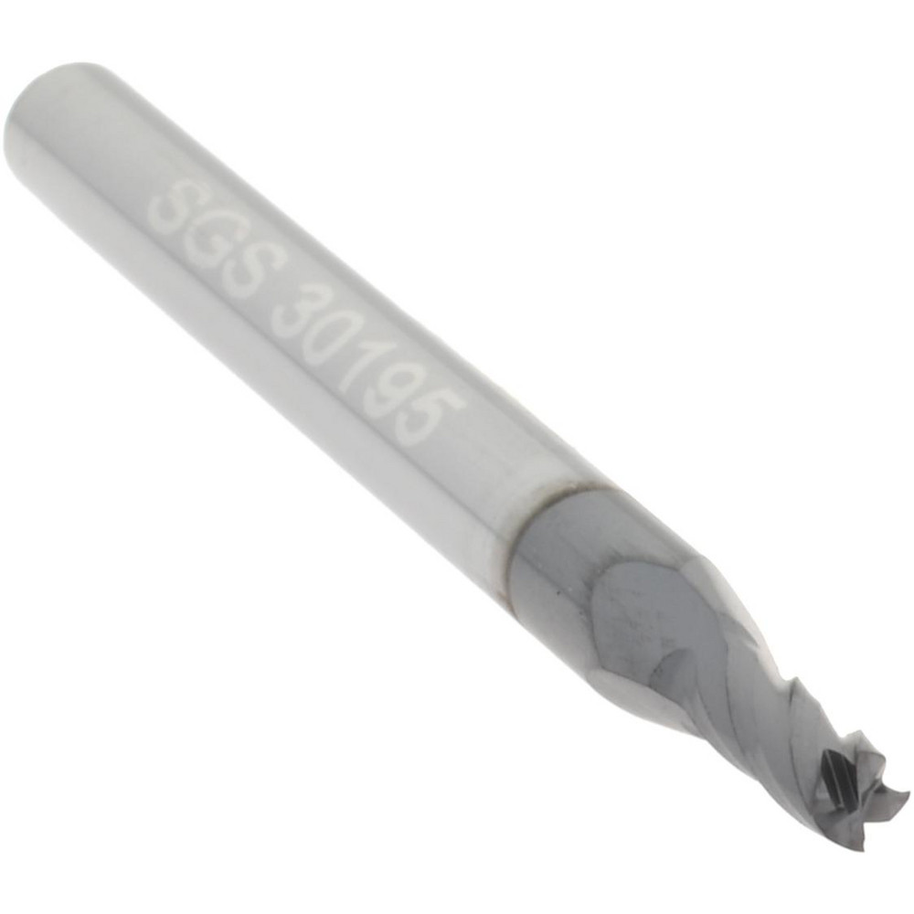 SGS Square End Mill 5/64" Dia, 3/16" LOC, 4 Flute, Solid Carbide