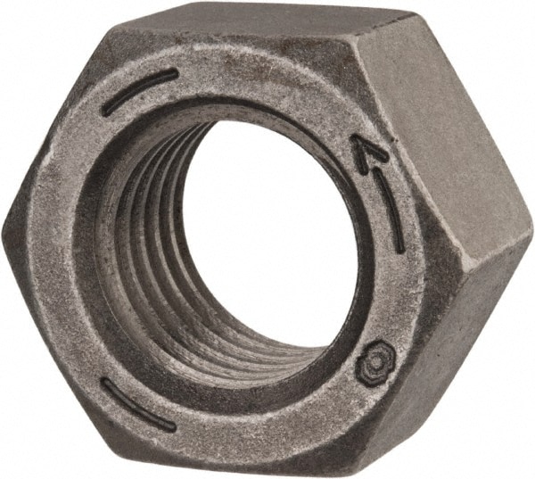 Hex Nut: 1-1/8 - 7, Grade 2 Steel, Uncoated