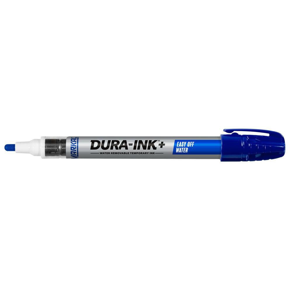 Temporary ink marker that easily removes with water from non-porous surfaces.