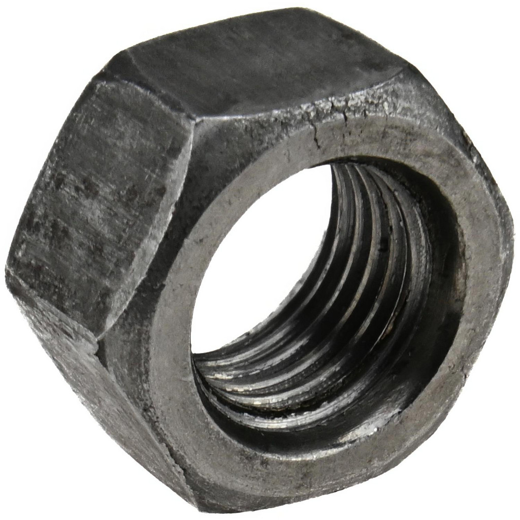 Value Collection Hex Nut: 3/8-24, Grade 2 Steel, Bright/Uncoated Finish - Left Hand Thread, 9/16" Across Flats | 100-Pack | Part #LHHN038FP