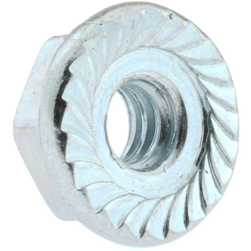 #10-24, 1/2" Flange Diam, Serrated Flange Nut
