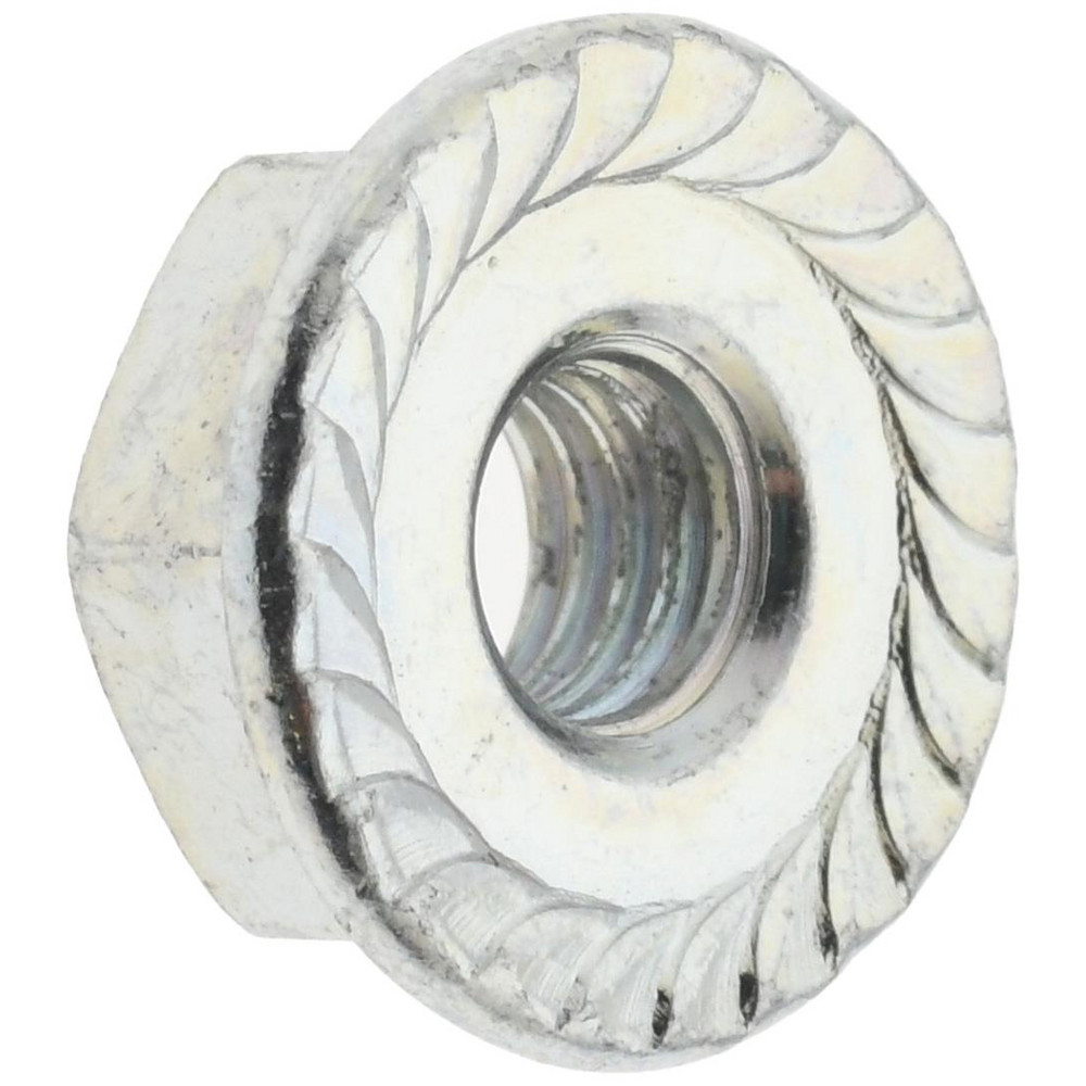 #10-32, 1/2" Flange Diam, Serrated Flange Nut
