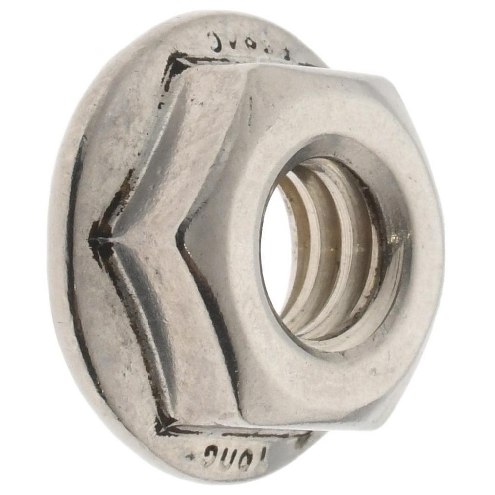 1/4-20, 19/32" Flange Diam, Serrated Flange Nut