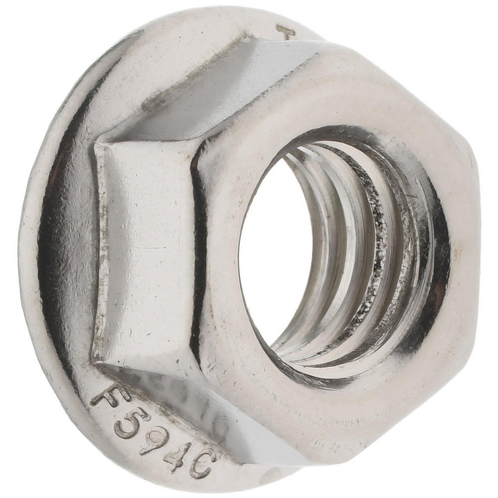3/8-16, 3/4" Flange Diam, Serrated Flange Nut