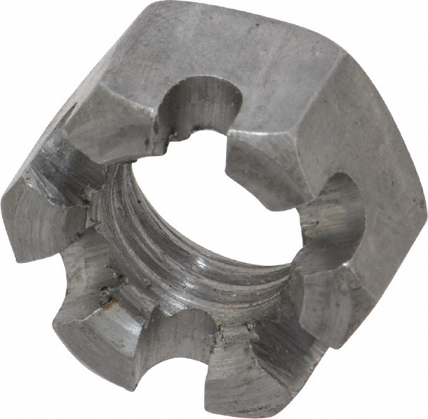 Value Collection Slotted Lock Nut 5/811, Grade 2 Steel, Bright