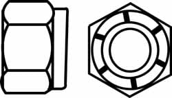 Value Collection M4NL030CP Hex Lock Nut: Nylon Insert, Nylon Insert, Grade 316 & A4 Stainless Steel, Uncoated Image