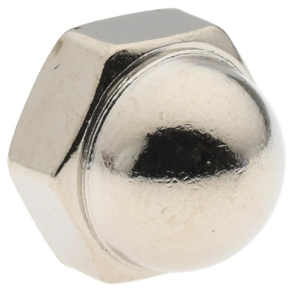 5/16-18" UNC, 9/16" Width Across Flats, Nickel Plated, Steel Acorn Nut