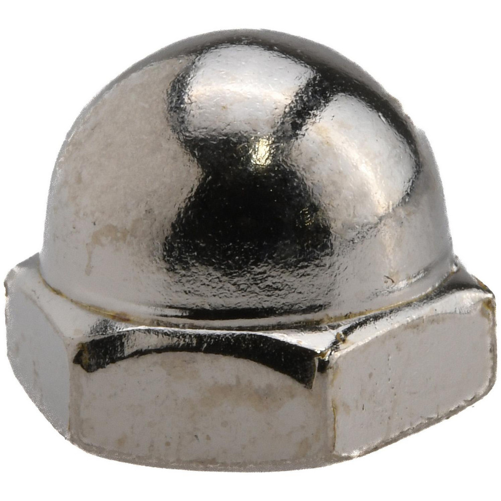 #10-32 UNF, 3/8" Width Across Flats, Nickel Plated, Steel Acorn Nut
