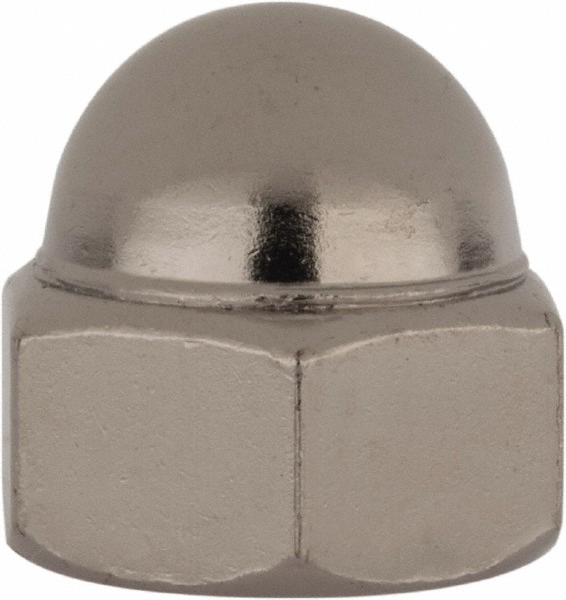 7/16-20" UNF, 5/8" Width Across Flats, Nickel Plated, Steel Acorn Nut
