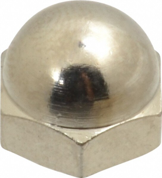 Value Collection R63488486 1/4-28" UNF, 7/16" Width Across Flats, Nickel Plated, Brass Acorn Nut Image