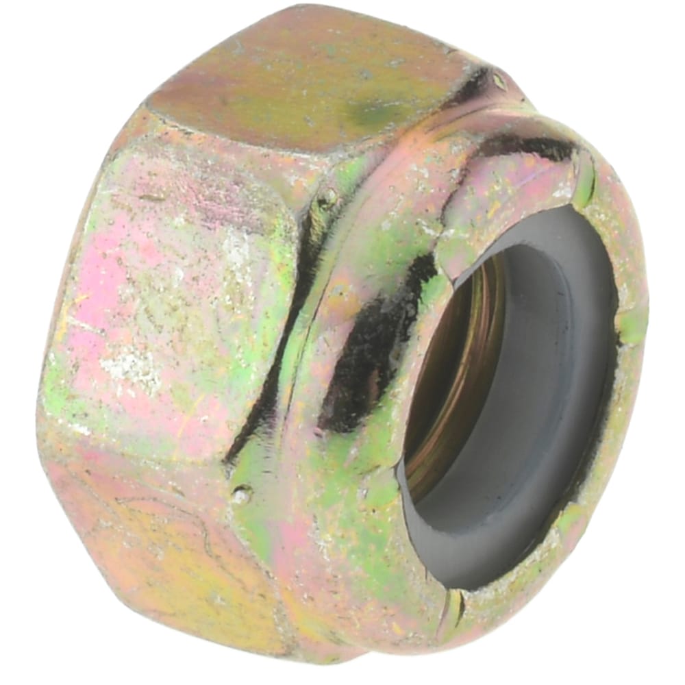 Value Collection R52001683 Hex Lock Nut: Insert, Nylon Insert, 5/16-24, Grade 8 Steel, Zinc Yellow Dichromate Finish Image