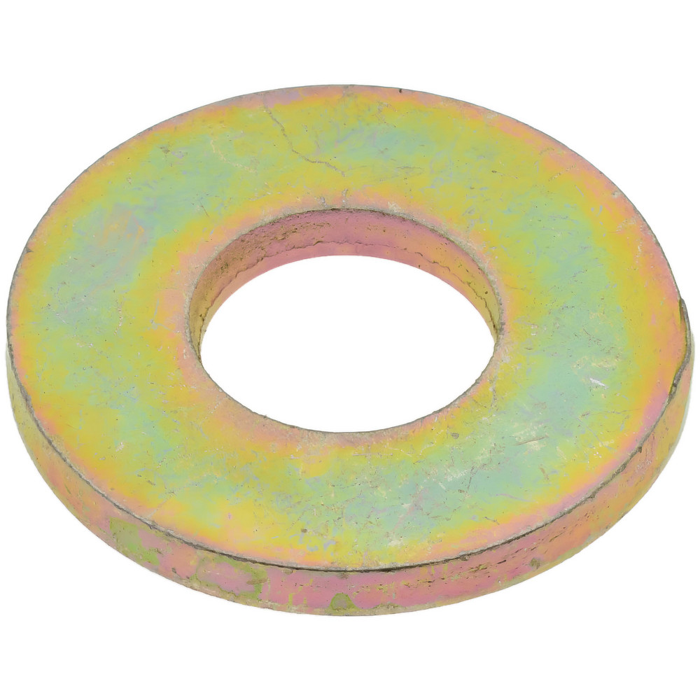 Grade 8 Zinc Yellow Steel Flat Washers - 1/4 Inch USS Size (Choose Your Quantity)