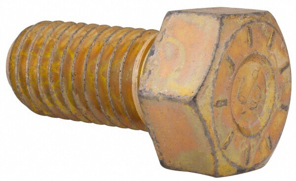 Hex Head Cap Screw: 5/8-11 x 1-1/4", Grade L9 Steel, Zinc Yellow Dichromate Finish