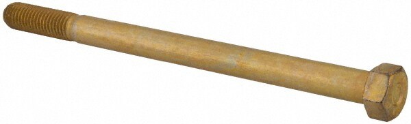 Hex Head Cap Screw: 5/8-11 x 9", Grade L9 Steel, Zinc Yellow Dichromate Finish