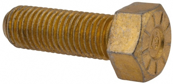 Hex Head Cap Screw: 3/4-10 x 2-1/4", Grade L9 Steel, Zinc Yellow Dichromate Finish