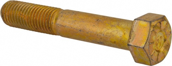 Hex Head Cap Screw: 3/4-10 x 4-1/2", Grade L9 Steel, Zinc Yellow Dichromate Finish