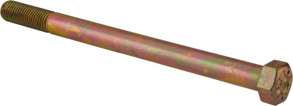 Hex Head Cap Screw: 7/8-9 x 12", Grade L9 Steel, Zinc Yellow Dichromate Finish
