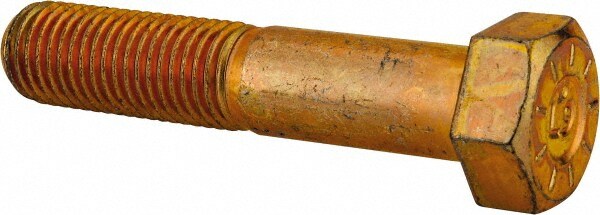 Hex Head Cap Screw: 1-8 x 5", Grade L9 Steel, Zinc Yellow Dichromate Finish