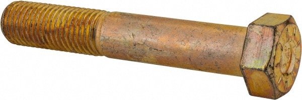 Hex Head Cap Screw: 1-8 x 6", Grade L9 Steel, Zinc Yellow Dichromate Finish
