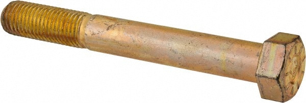 Hex Head Cap Screw: 1-8 x 8", Grade L9 Steel, Zinc Yellow Dichromate Finish