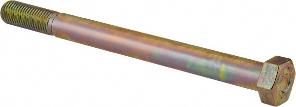 Hex Head Cap Screw: 1-8 x 12", Grade L9 Steel, Zinc Yellow Dichromate Finish