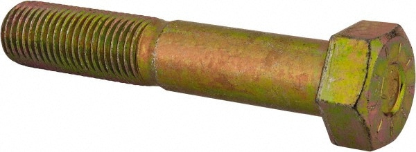 Hex Head Cap Screw: 1-1/4 - 7 x 7", Grade L9 Steel, Zinc Yellow Dichromate Finish