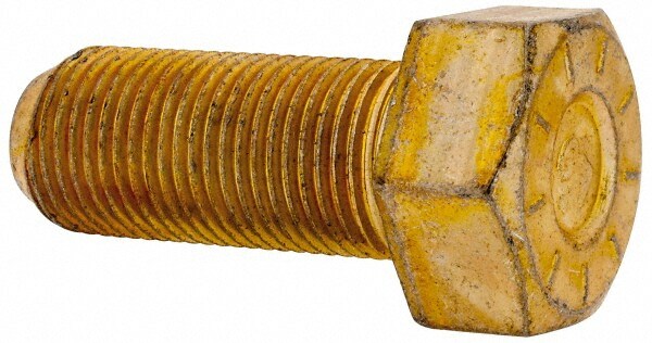 Hex Head Cap Screw: 5/8-18 x 1-1/2", Grade L9 Steel, Zinc Yellow Dichromate Finish