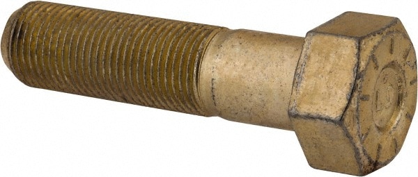 Hex Head Cap Screw: 5/8-18 x 2-1/2", Grade L9 Steel, Zinc Yellow Dichromate Finish