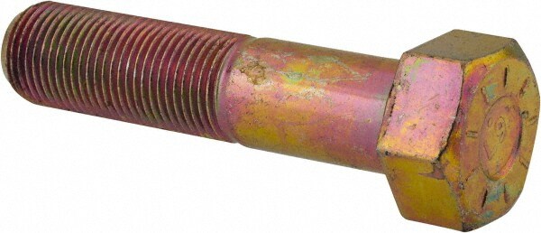 Hex Head Cap Screw: 5/8-18 x 2-3/4", Grade L9 Steel, Zinc Yellow Dichromate Finish