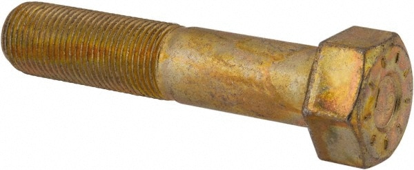 Hex Head Cap Screw: 5/8-18 x 3", Grade L9 Steel, Zinc Yellow Dichromate Finish
