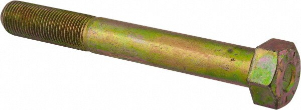 Hex Head Cap Screw: 5/8-18 x 5", Grade L9 Steel, Zinc Yellow Dichromate Finish