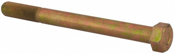 Hex Head Cap Screw: 5/8-18 x 7", Grade L9 Steel, Zinc Yellow Dichromate Finish