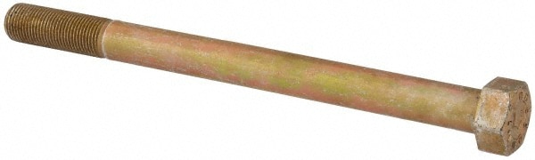 Hex Head Cap Screw: 5/8-18 x 8", Grade L9 Steel, Zinc Yellow Dichromate Finish