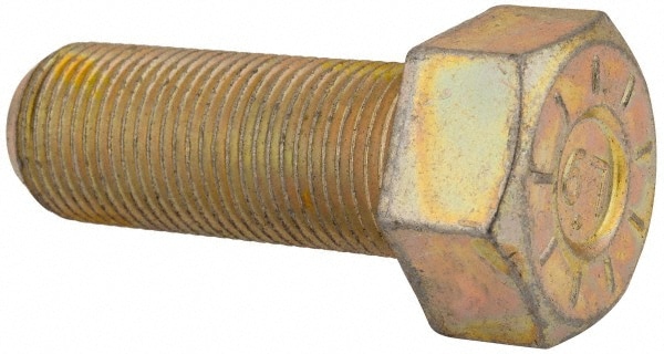 Hex Head Cap Screw: 3/4-16 x 2", Grade L9 Steel, Zinc Yellow Dichromate Finish