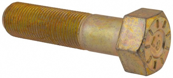 Hex Head Cap Screw: 3/4-16 x 3", Grade L9 Steel, Zinc Yellow Dichromate Finish