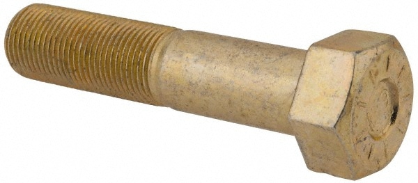 Hex Head Cap Screw: 3/4-16 x 3-1/2", Grade L9 Steel, Zinc Yellow Dichromate Finish
