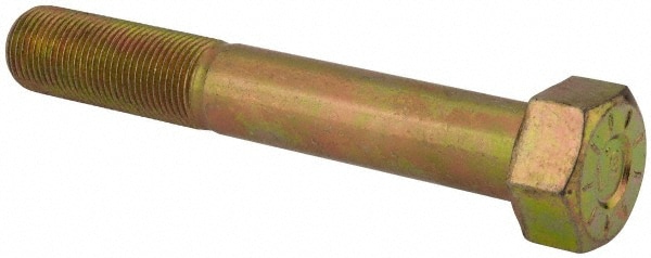 Hex Head Cap Screw: 3/4-16 x 5", Grade L9 Steel, Zinc Yellow Dichromate Finish