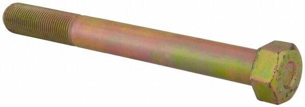 Hex Head Cap Screw: 3/4-16 x 7", Grade L9 Steel, Zinc Yellow Dichromate Finish