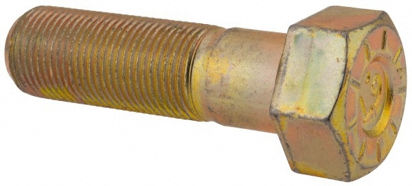 Hex Head Cap Screw: 7/8-14 x 3", Grade L9 Steel, Zinc Yellow Dichromate Finish