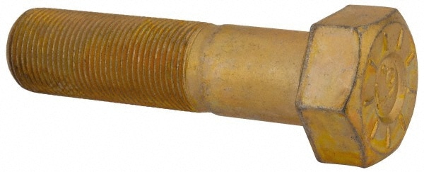 Hex Head Cap Screw: 1-14 x 4", Grade L9 Steel, Zinc Yellow Dichromate Finish