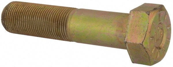 Hex Head Cap Screw: 1-14 x 4-1/2", Grade L9 Steel, Zinc Yellow Dichromate Finish