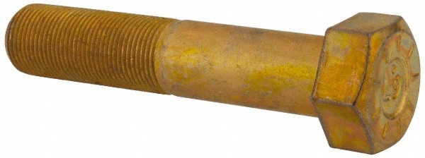 Hex Head Cap Screw: 1-14 x 5", Grade L9 Steel, Zinc Yellow Dichromate Finish