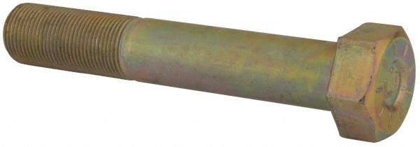 Hex Head Cap Screw: 1-14 x 6", Grade L9 Steel, Zinc Yellow Dichromate Finish