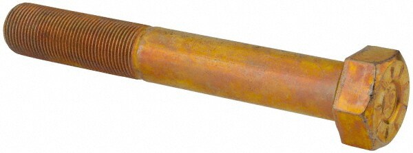 Hex Head Cap Screw: 1-14 x 7", Grade L9 Steel, Zinc Yellow Dichromate Finish