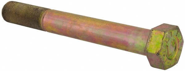 Hex Head Cap Screw: 1-14 x 8", Grade L9 Steel, Zinc Yellow Dichromate Finish
