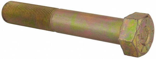 Hex Head Cap Screw: 1-1/8 - 12 x 7", Grade L9 Steel, Zinc Yellow Dichromate Finish
