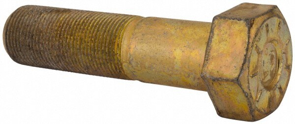 Hex Head Cap Screw: 1-1/4 - 12 x 5", Grade L9 Steel, Zinc Yellow Dichromate Finish